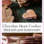 Chocolate heart sandwich cookies with buttercream filling