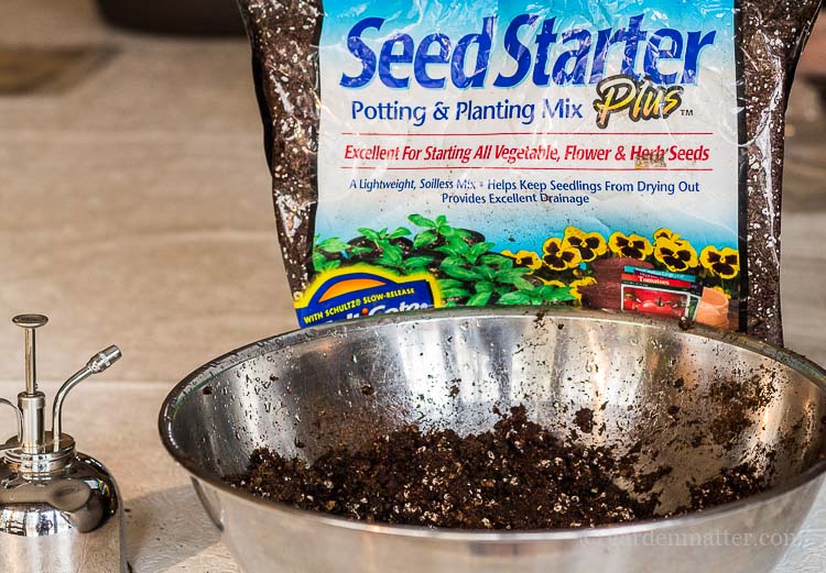 Growing micro greens using seed starter soil mix.