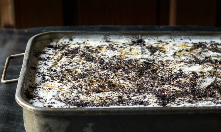 ice cream cake in pan