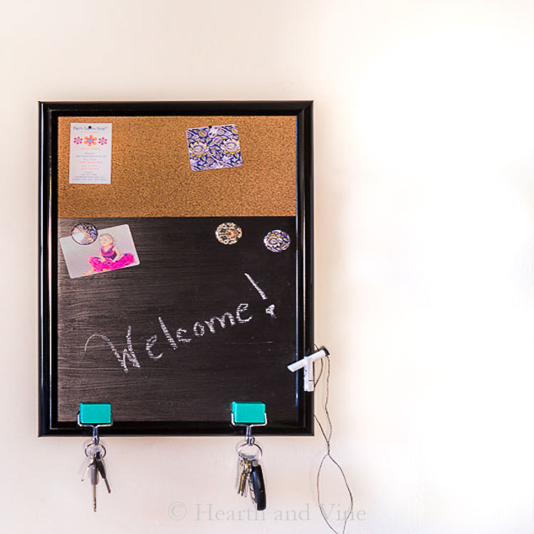 Handmade message board for messages, keys and notes