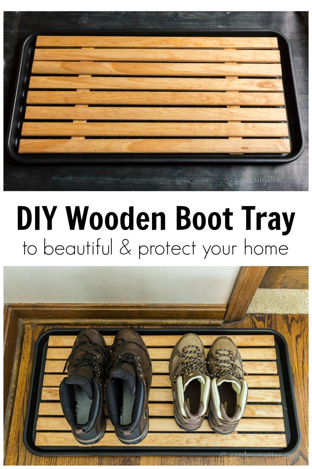DIY Attractive Wooden Boot Tray For Your Foyer or Any Entrance