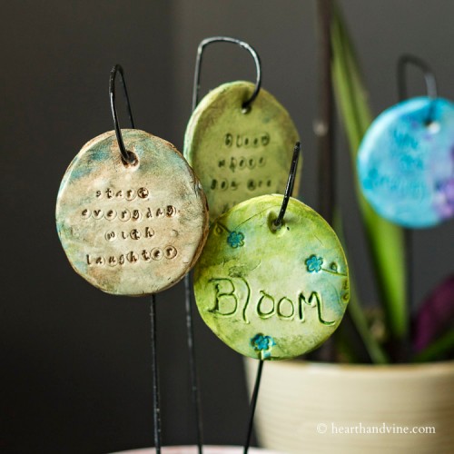 Garden charms in a pot