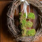 moss covered E on wreath