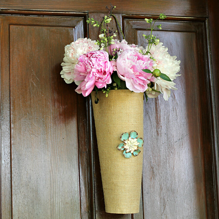 Make a Hanging Burlap Flower Vase to Show Off Your Garden Plants