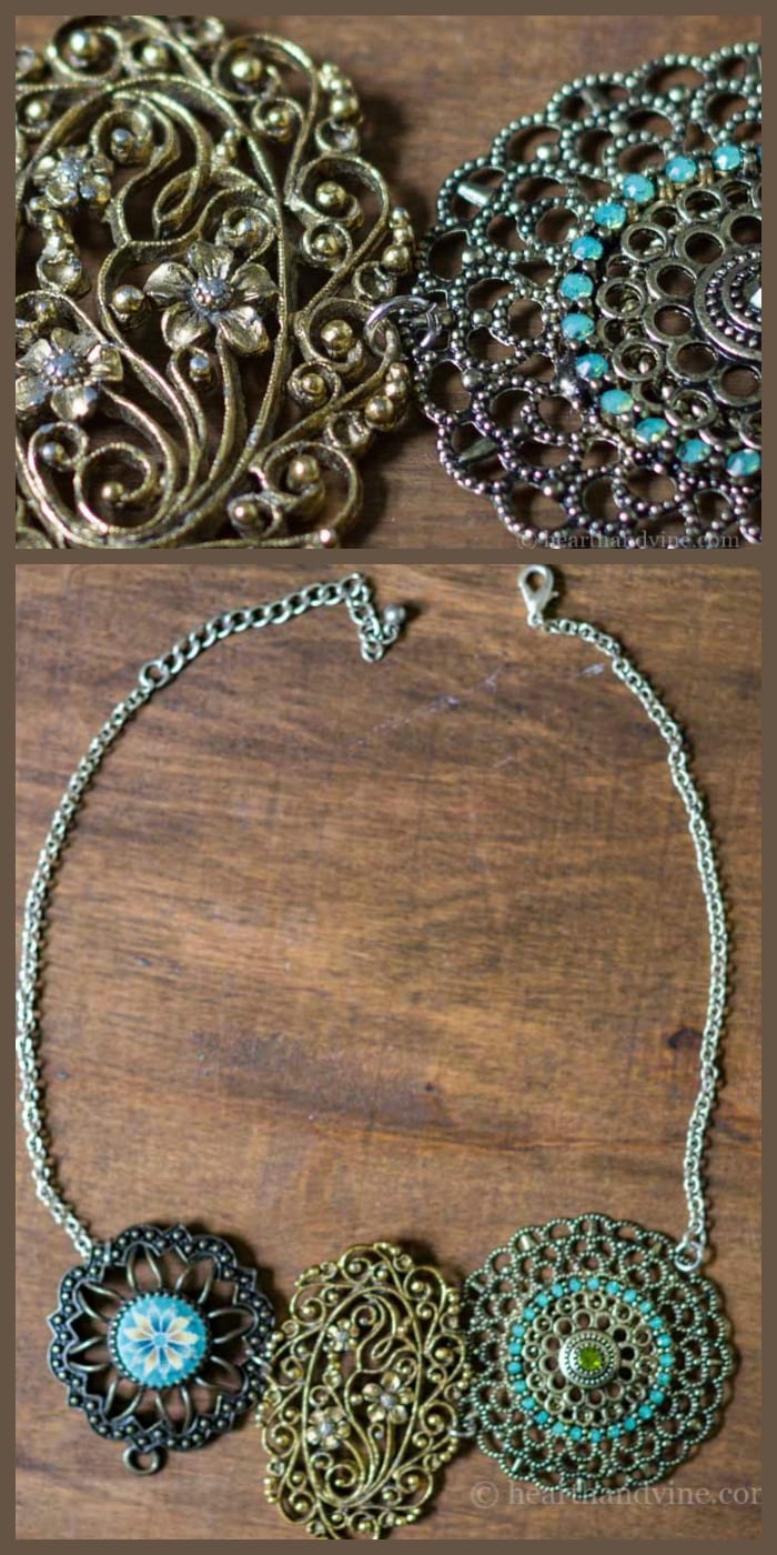 Make Your Own Statement Necklace from Vintage Jewelry