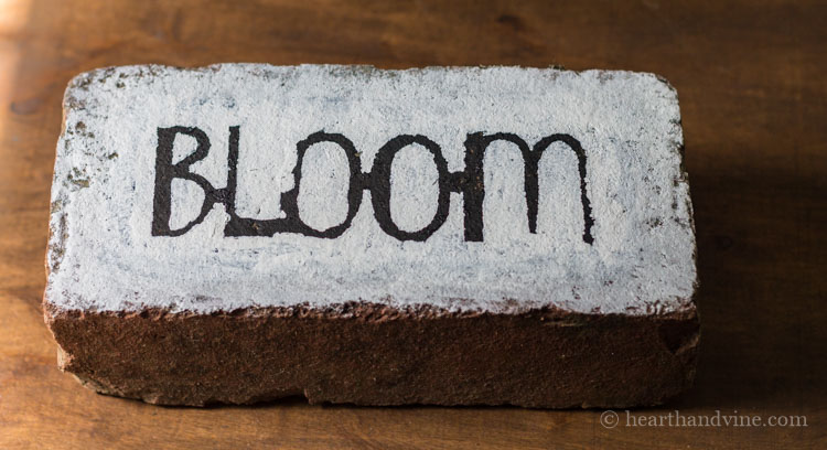 Final look of bloom brick word art.