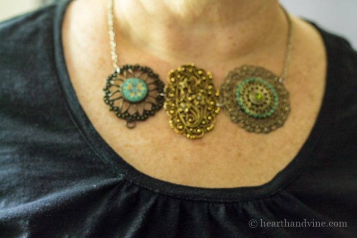Make Your Own Statement Necklace from Vintage Jewelry
