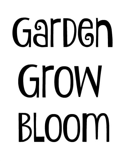 Garden words for brick word art.