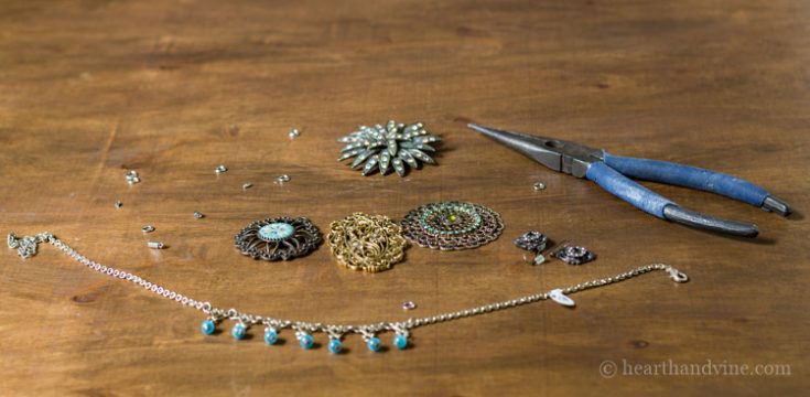 Make Your Own Statement Necklace from Vintage Jewelry