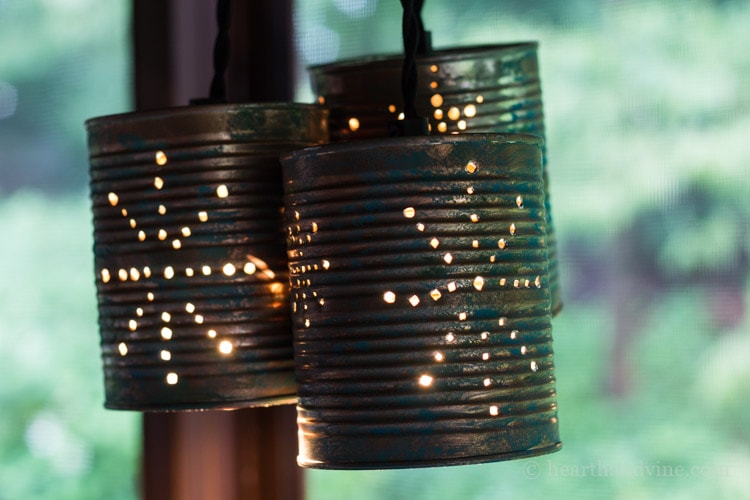 DIY tin can pendant lights