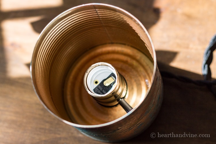 Inside of can with socket.