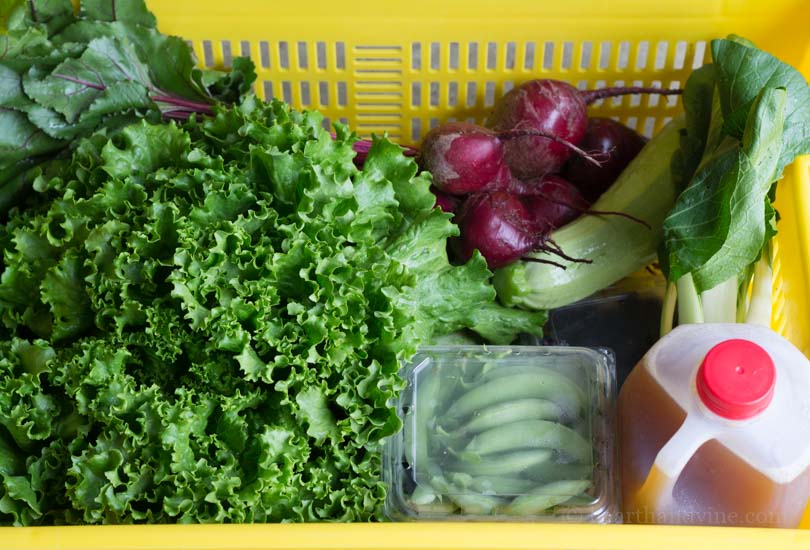 Current CSA basket of produce.