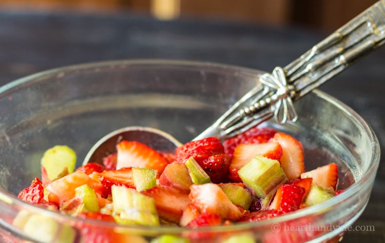 Strawberries, rhubarb and maple syrup