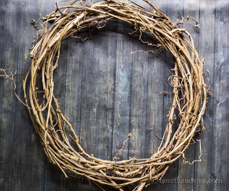 Simple Initial Grapevine Wreath - Be Happy and Do Good