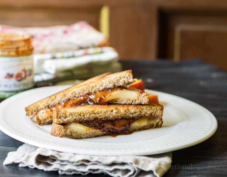 fontina and fig grilled cheese sandwich