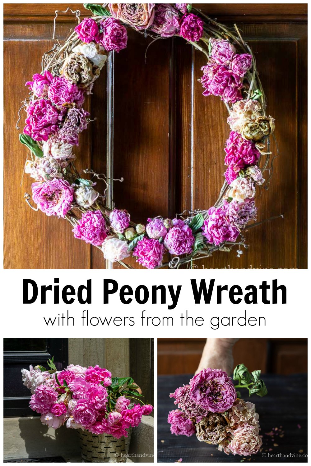 How to Make a Dried Peony Wreath Hearth and Vine