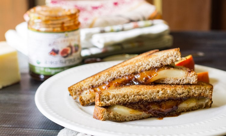 Fontina and fig grilled cheese sandwich.