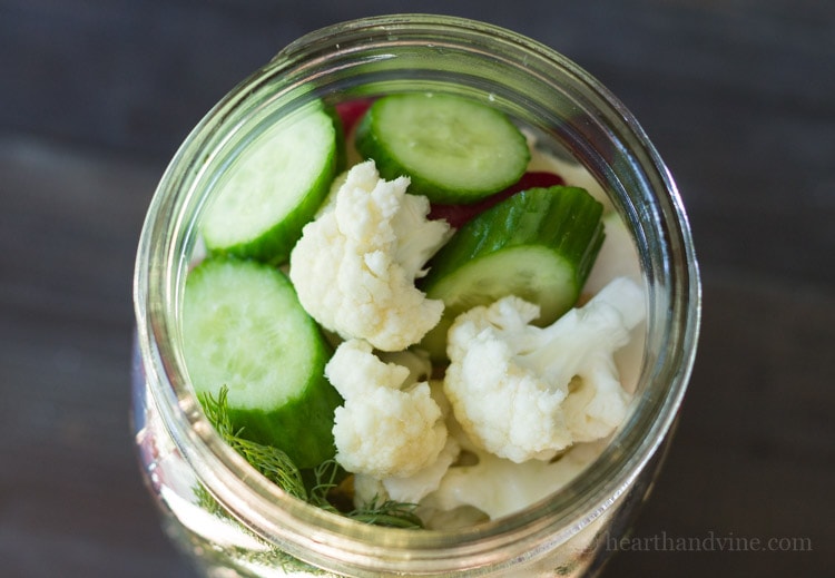 packed in vegetables for pickling