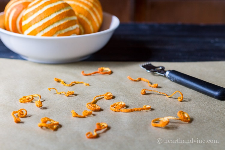 Orange rind peels for decoration in soap