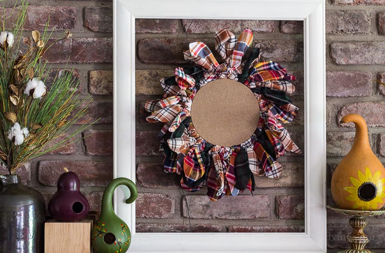 Fall Home Tour - Flannel shirt wreath