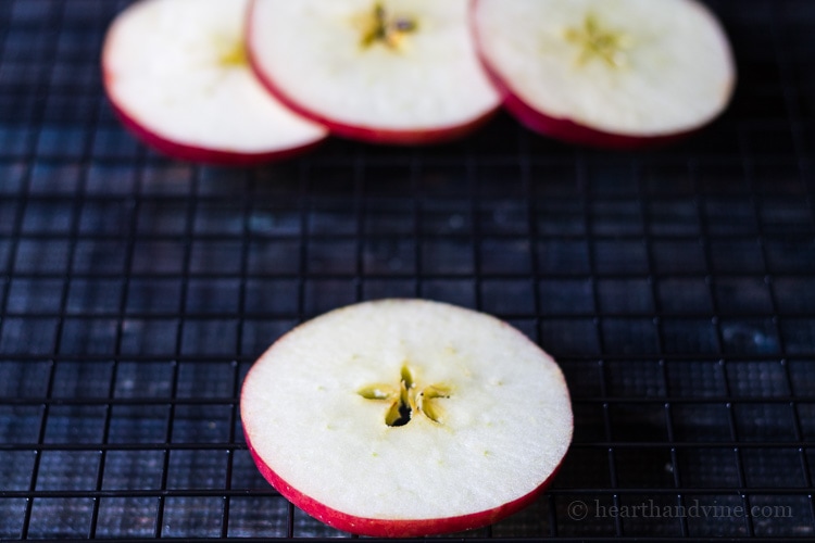  Apple slice showing the natural star in the center.