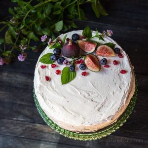 This naked cake recipe is a great way to get creative by focusing on decorating the top with beautiful fruits and botanicals.