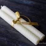 Pair of rolled beeswax candles.