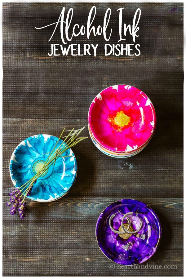 alcohol ink jewelry dishes