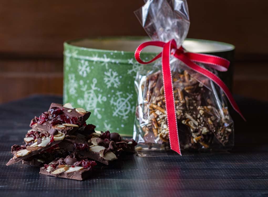 Chocolate bark candy ideas for gifts.