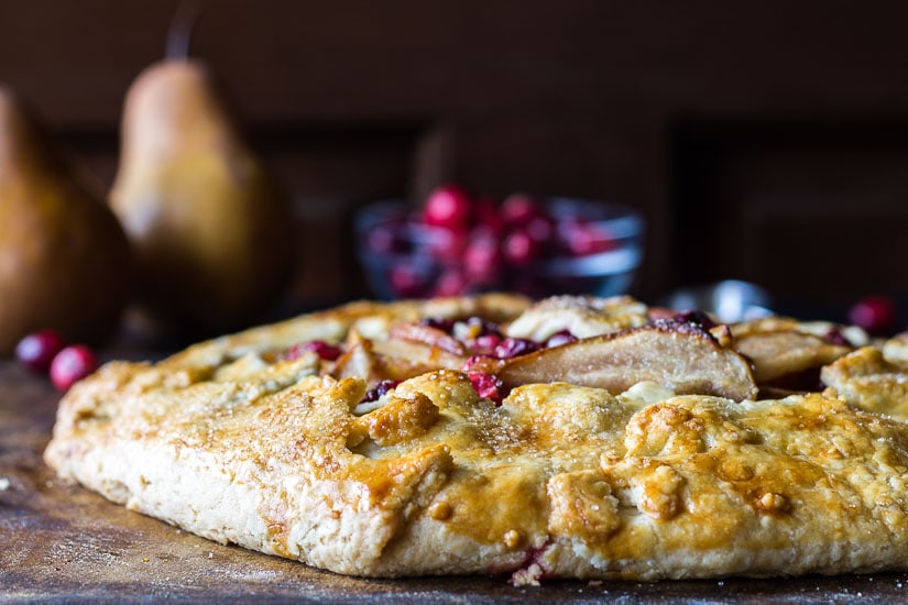 Cranberry pear galette crust edge