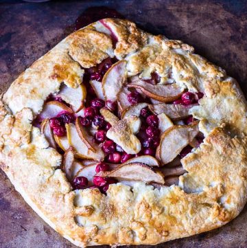 Cranberry and Pear Rustic Pie