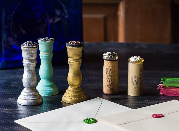 DIY wax seal stamps can be made with sentimental or heirloom items you have kept from a special occasion, or those handed down from loved ones.