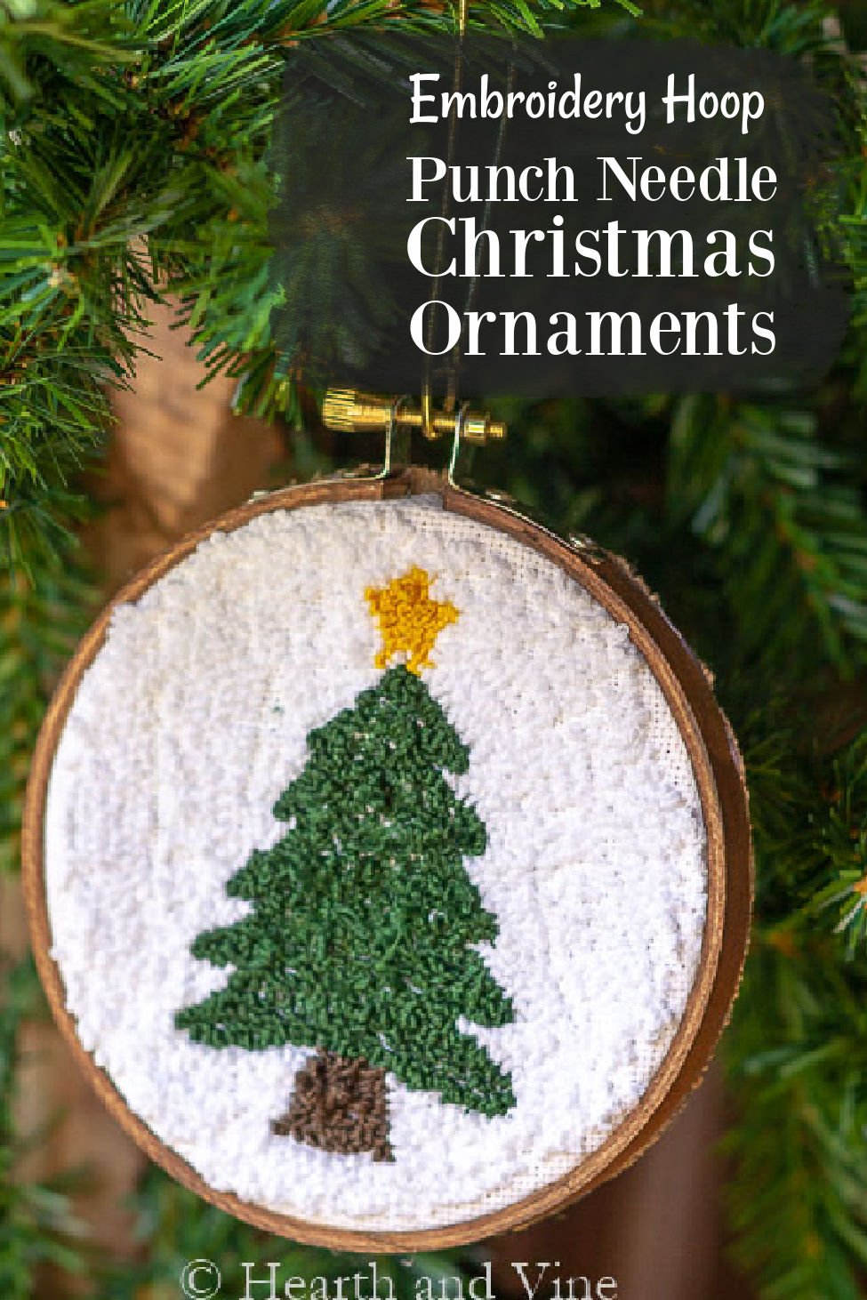 Embroidery Hoop Punch Needle Christmas Ornaments DIY