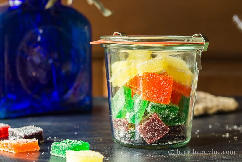 Jelly candy stored in Weck Jar.