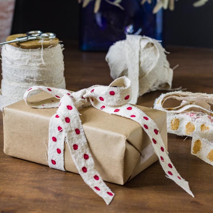 This DIY ribbon technique using drop cloth fabric creates one continuous strip of fabric, which you can use as is, or embellish as you wish.