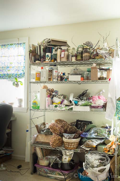 $100 makeover silver shelves before