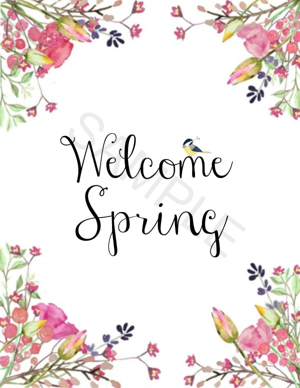 Sample welcome spring printables