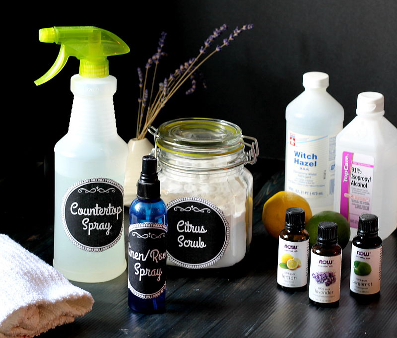 Homemade cleaners with essential oils
