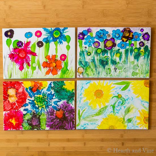 Alcohol Ink Trivets - Easy, Functional Art with Friends | Hearth and Vine