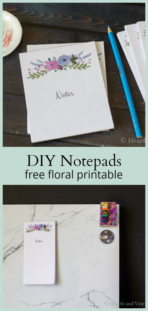 DIY Notepads Complete with A Pretty Floral Design Hearth and Vine