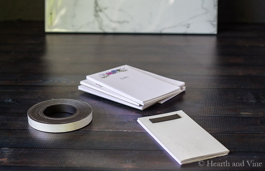DIY notepads with magnetic tape