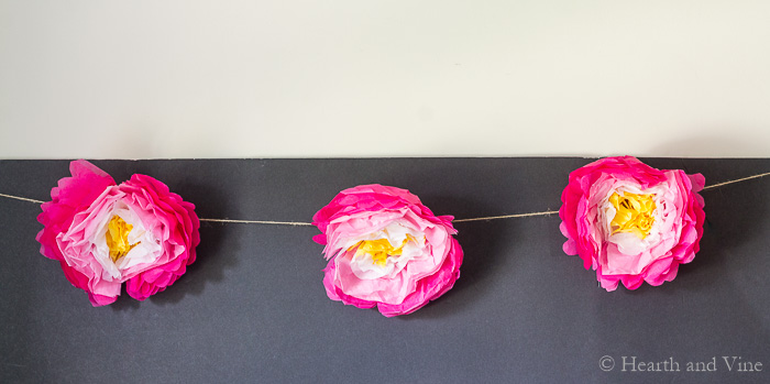 tissue paper flower garland