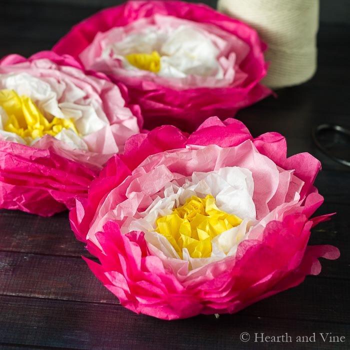 tissue paper flower garland