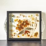 Cured pressed flower resin tray