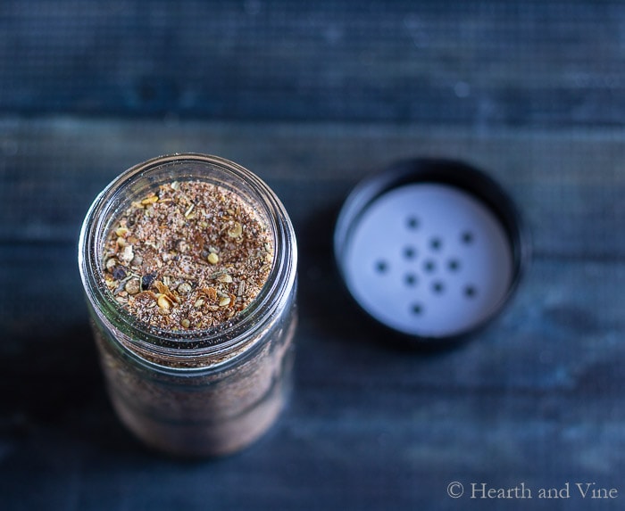 Bottle of homemade steak seasoning