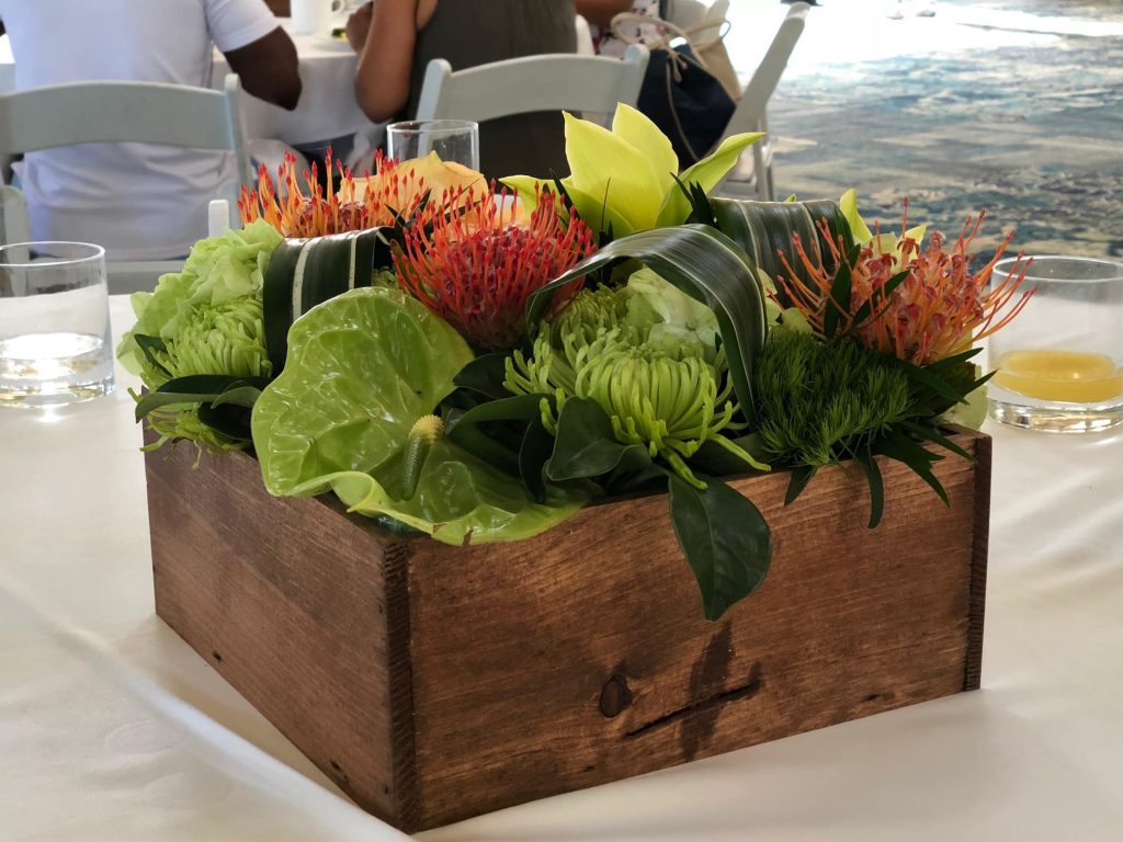 Flower Centerpiece in Wood Box