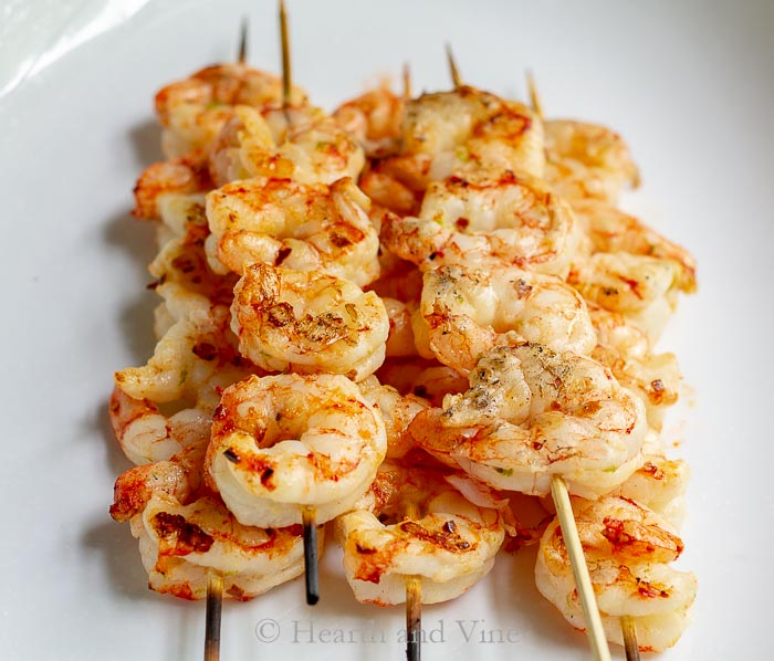 Grilled ginger lime shrimp skewers