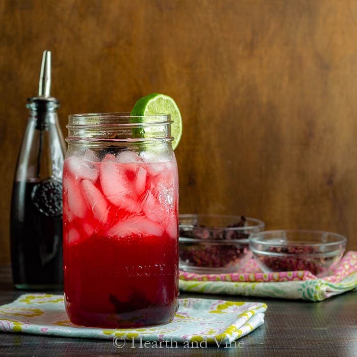 Hibiscus margarita in a mason jar