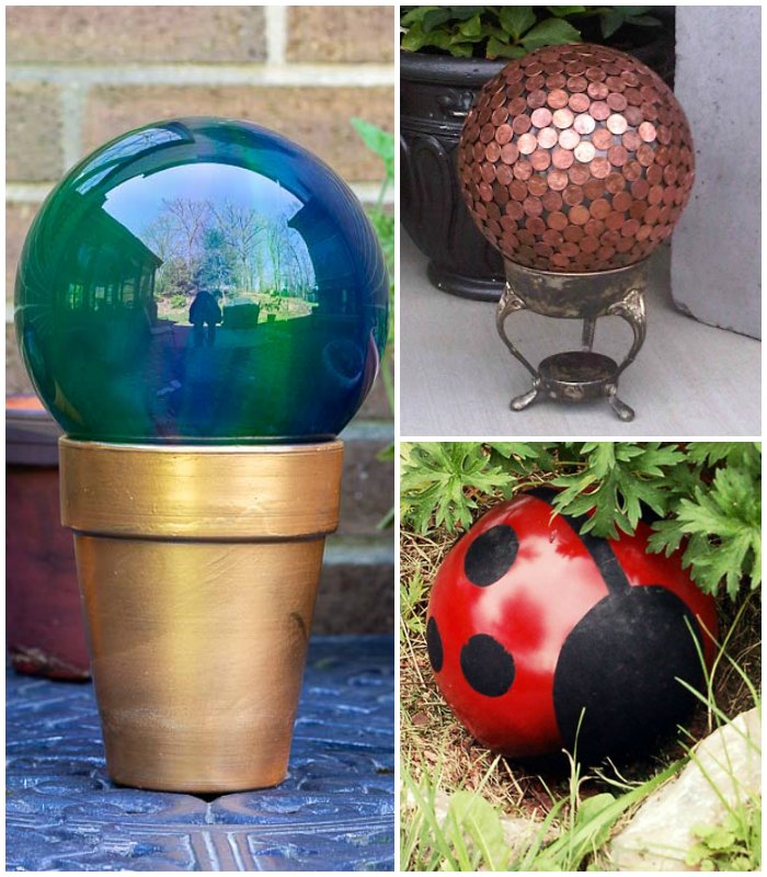 Yard art bowl balls and gazing balls