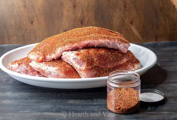 Baby back spare ribs with homemade dry rub